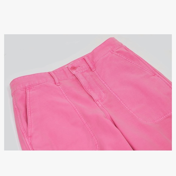 J. Crew Women's High Rise Garment-Dyed Foundry Pants-Barbie Pink Size 8 - Picture 2 of 7